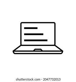 Laptop specification icon, eps 10