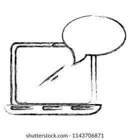 laptop with speech bubble