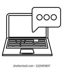 laptop with speech bubble