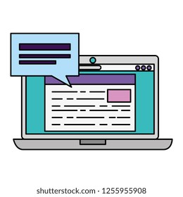 laptop with speech bubble