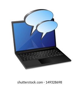 laptop with speech bubble 
