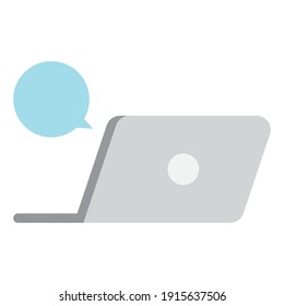 Notebook mit Sprachblasenkommunikationstechnologie, Vektorgrafik-Design