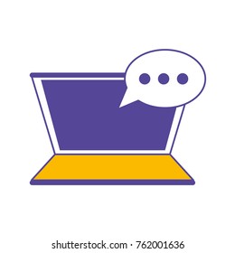 laptop and speech bubbles design 