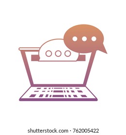 laptop and speech bubbles design 