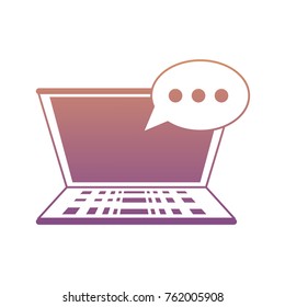 laptop and speech bubbles design 