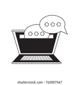 laptop and speech bubbles design 