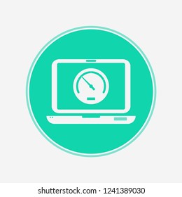 Laptop speed test vector icon sign symbol