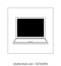 Laptop in a square vector icon