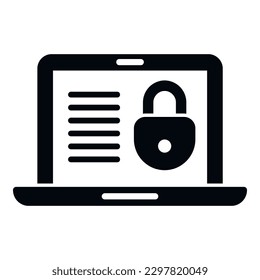 Icono de certificado SSL de portátil vector simple. Diseño de seguridad. Bloqueo de seguridad