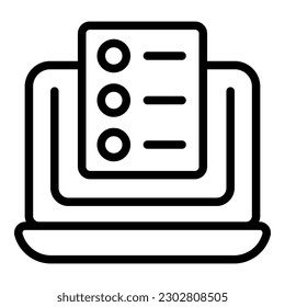 Laptop staff icon outline vector. Training office. Seminar meeting