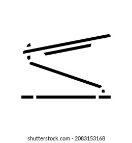laptop stand glyph icon vector. laptop stand sign. isolated contour symbol black illustration