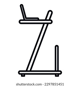 Symbol für den Laptop-Stand, Vektorgrafik. Tischsitz. Ergonomische Wirbelsäule