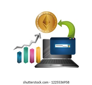 laptop and statistics with ethereum