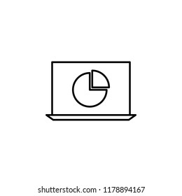 Laptop Statistics icon. Element of online and web for mobile concept and web apps icon. Thin line icon for website design and development, app development. Premium icon on white background