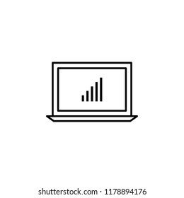 Laptop Statistics icon. Element of online and web for mobile concept and web apps icon. Thin line icon for website design and development, app development. Premium icon on white background