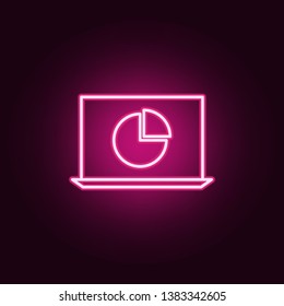 Laptop Statistics neon icon. Elements of online and web set. Simple icon for websites, web design, mobile app, info graphics