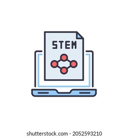 Laptop with STEM file vector concept modern icon or symbol