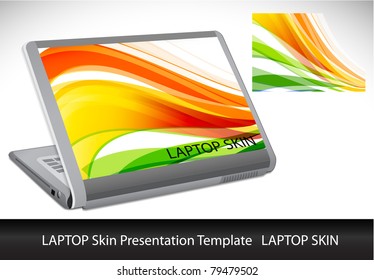  Laptop Sticker Skins On White, Editable Vector Illustration