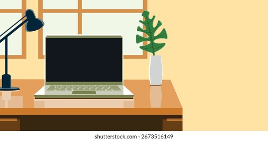 Laptop with Stock Market Chart Vector Illustration
