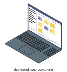Laptop storage icon. Isometric of laptop storage vector icon for web design isolated on white background