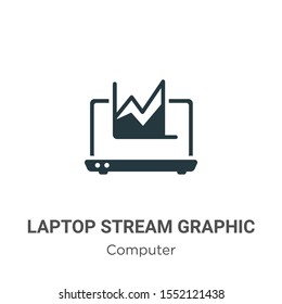 Laptop stream graphic symbol vector icon on white background. Flat vector laptop stream graphic symbol icon symbol sign from modern computer collection for mobile concept and web apps design.
