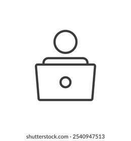 Laptop stroke icon in black