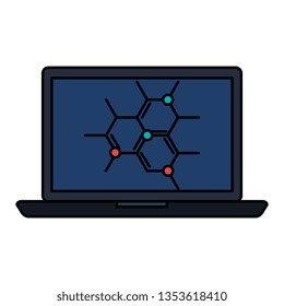 laptop with structure molecular