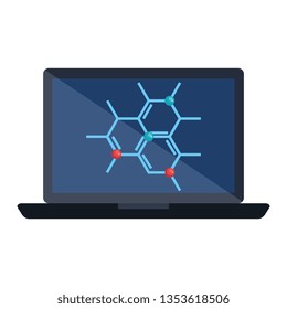 laptop with structure molecular