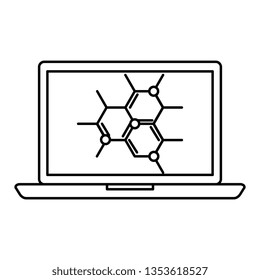 laptop with structure molecular