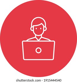 Laptop, student, study, table icon vector image. Can also be used for online education. Suitable for use on web apps, mobile apps and print media.