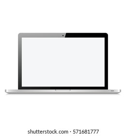 Laptop style gray color with blank touch screen isolated on white background vector illustration