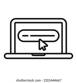 Laptop subscribe icon outline vector. Email message. Social post