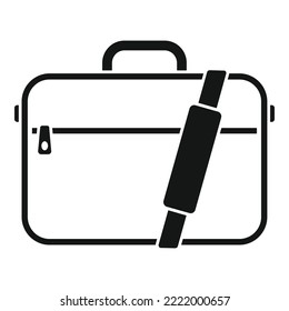 Laptop suitcase icon simple vector. Case bag. School bag