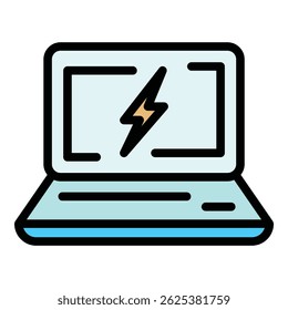 Laptop support icon. Outline Laptop support vector icon for web design isolated on white background color flat