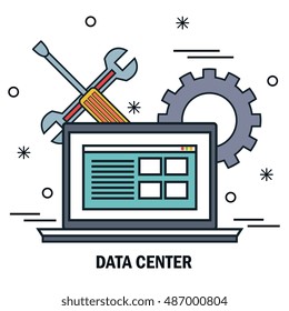 laptop support work data center server isolated