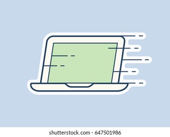 Laptop symbol. Clean and simple laptop icon. Vector illustration.