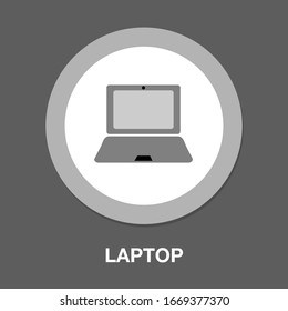icono del símbolo del portátil. Ilustración de elemento simple. diseño de símbolos de concepto de portátil. Se puede utilizar para la interfaz de usuario/UX web y móvil