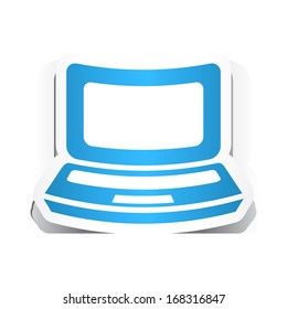 Laptop Symbol  with Paper Symbol.