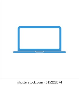 Laptop symbol sign blue icon on background