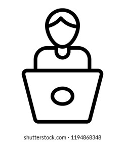 A laptop symbolising office worker