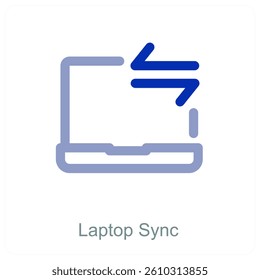 Laptop Sync and device icon concept