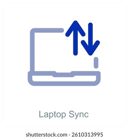 Laptop Sync and device icon concept