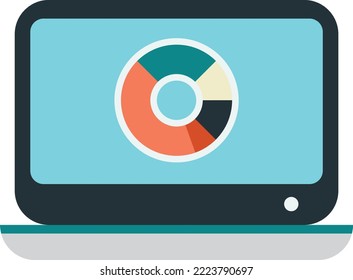 laptop and synchronization illustration in minimal style isolated on background