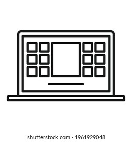 Laptop system icon. Outline Laptop system vector icon for web design isolated on white background