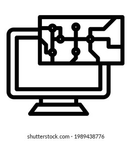 Laptop system icon. Outline Laptop system vector icon for web design isolated on white background