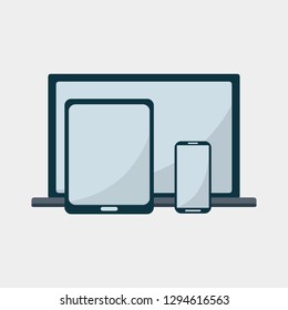 laptop, tab and smartphone vector illustration