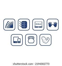 Juego de iconos de reglas de asiento de tabla de portátiles