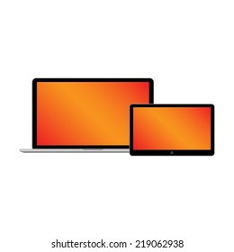 laptop and tablet computer. Vector illustration