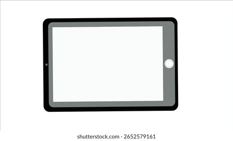 Laptop Tablet Horizontal Illustration Scene Empty White Screen