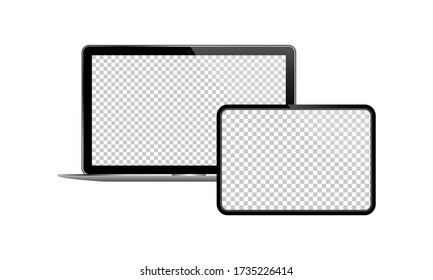 Laptop and tablet icon on isolated background. New device. Eps 10 vector